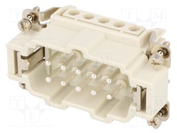 Connector: HDC; contact insert; male; S-E; PIN: 10; 10+PE; size 10B