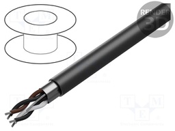 Wire; Xtra Guard® 2; 2x1x22AWG; shielded,Al-PET foil; black; 300V