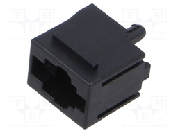 Socket; RJ9; PIN: 4; with panel stop blockade; Layout: 4p4c; THT