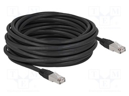 Patch cord; S/FTP; Cat: 6a; RJ45 plug,both sides; 10m; PE; black