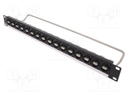 Patch panel; USB A; screw; RACK; M3; Size: 19",1U