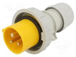 Connector: AC supply; plug; male; 16A; 110VAC; IP44; PIN: 3; 2P+PE