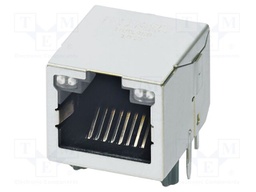 Socket; RJ45; PIN: 8; gold-plated; Layout: 8p8c; on PCBs; THT