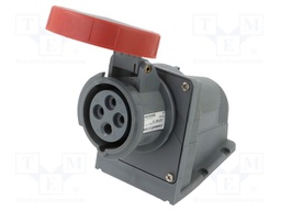 Connector: AC supply 3-phase; socket; female; angled; IP67; 16A