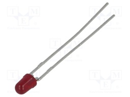LED; 3mm; red; 0.8÷2.1mcd; 50°; Front: convex