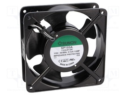 Fan: AC; axial; 115VAC; 120x120x38mm; 122m3/h; 37dBA; ball bearing