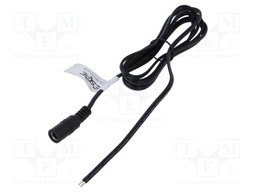 Cable; 2x0.52mm2; DC 5,5/2,1 socket; straight; black; 1.5m