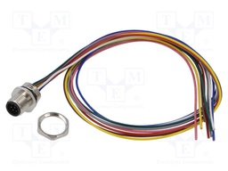 Connector: M12; socket; male; straight; with lead; PIN: 8; 0.14mm2
