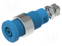 Connector: 2mm banana; socket; blue; M3 screw; insulated