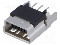 Socket; USB B mini; on PCBs; THT; PIN: 5; straight