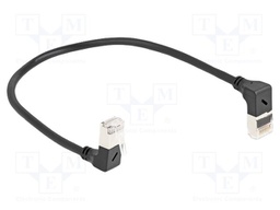 Patch cord; S/FTP; Cat: 6a; 0.25m; LSZH; black; 30AWG; Øcable: 4.5mm