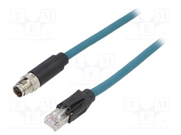 Cable: for sensors/automation; PIN: 8; male; RJ45 plug,M12 male