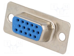 D-Sub HD; PIN: 15; plug; female; straight; soldering; for cable