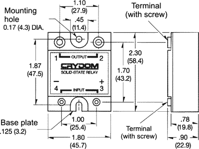 Relay: solid state; Ucntrl: 4÷32VDC; 110A; 48÷530VAC; -40÷80°C