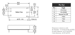 Converter: DC/DC; 50W; Uin: 18÷36V; 5VDC; Iout: 10000mA; 2"x1"; 30g