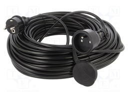 Extension lead; Sockets: 1; PVC; black; 3x1mm2; 40m; 10A; STANDARD