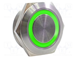 Switch: vandal resistant; SPST-NO; 2A/36VDC; IP67; OFF-(ON); green