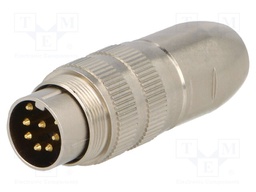 Connector: M16; male; for cable; IP68; plug; soldering; 60V; PIN: 8