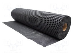 Bench mat; Width: 0.6m; L: 10m; Mat: PVC,foam; Colour: black; Thk: 4mm