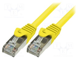 Patch cord; F/UTP; 5e; stranded; CCA; PVC; yellow; 2m; 26AWG