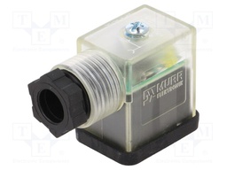 Connector: valve connector; plug; form B; 10mm; female; PIN: 3; 24V