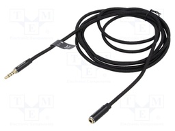 Cable; Jack 3.5mm 4pin socket,Jack 3,5mm 4pin plug; 0.5m; black