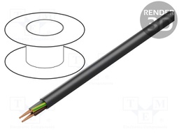 Wire; H07RN-F; stranded; Cu; 4G4mm2; rubber; black; 450/750V