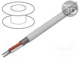 Wire; 3x22AWG; shielded,silver plated copper braid; PTFE; white