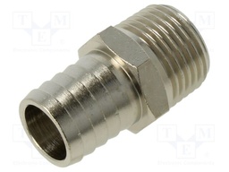 Metal connector; threaded; G 1/2"; Mat: nickel plated brass