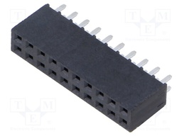 Connector: pin strips; female; PIN: 20; 2.54mm; gold flash; THT