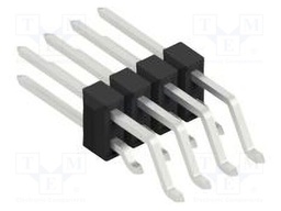 Connector: pin strips; pin header; male; PIN: 8; 2.54mm; SMT; 2x4