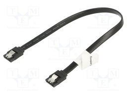 Cable: SATA; SATA plug,both sides; 0.3m; black; Core: Cu; 26AWG