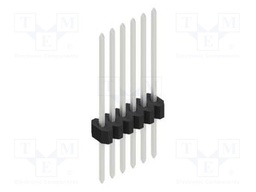 Connector: pin strips; pin header; male; PIN: 6; 1.27mm; THT; 1x6