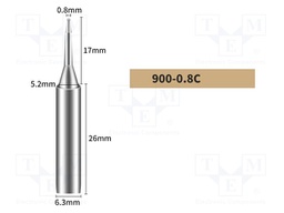 Tip; hoof; 0.8mm; for soldering station; BK969