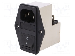 Connector: AC supply; socket; male; 6A; 250VAC; IEC 60320; -25÷85°C