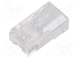 Plug; RJ45; PIN: 8; Cat: 6; pass through; Layout: 8p8c; for cable; IDC