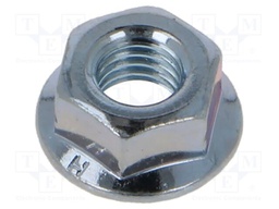 Nut; with flange; hexagonal; M8; steel; Plating: zinc; H: 8mm; 13mm