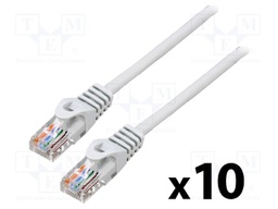 Patch cord; U/UTP; 5e; stranded; CCA; PVC; grey; 0.5m; 26AWG; Cores: 8