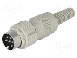 Plug; DIN; male; PIN: 6; Layout: 240°; straight; for cable; soldering
