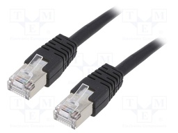 Patch cord; F/UTP; 5e; stranded; CCA; PVC; black; Len: 2m; 26AWG