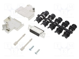 D-Sub; PIN: 15; female; shielded; angled 45°; screw terminal