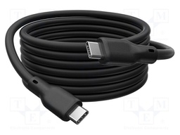 Cable; USB 4.0; USB C plug,both sides; nickel plated; 0.5m; black