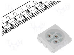 LED; red; SMD; PLCC6; 4200÷5800mcd; 2÷2.6VDC; 5x5x1.5mm; 120°; 60mA