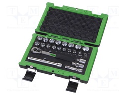 Socket-set; 6-angles,socket spanner; 3/8"; 23pcs.