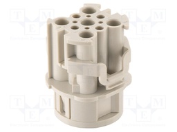 Connector: circular; female; Han F+B; PIN: 9; 4+4+PE; w/o contacts