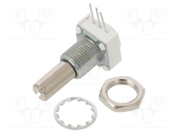 Potentiometer: shaft; single turn; 1kΩ; 1W; ±10%; 6.35mm; THT