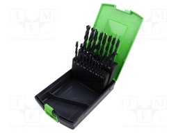 Drill set; high speed steel; 19pcs; Drill Bit: for metal; 1÷10mm