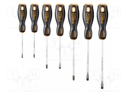 Kit: screwdrivers; Phillips,slot; 7pcs.
