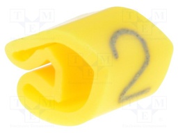 Markers for cables and wires; Label symbol: 2; 3÷5mm; PVC; yellow