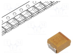 Surface Mount Tantalum Capacitor, 1 µF, 25 V, 1411 [3528 Metric], T491 Series, ± 10%, -55 °C